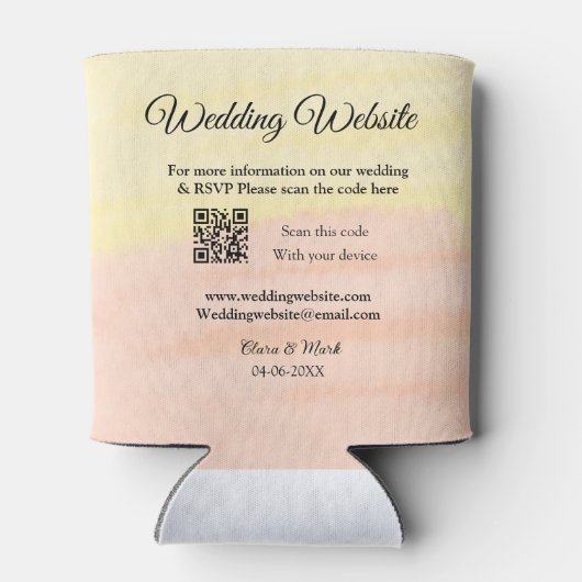 Bruiloft website toevoegen Q R-code scan voeg naam Blikjeskoeler (Achterkant)