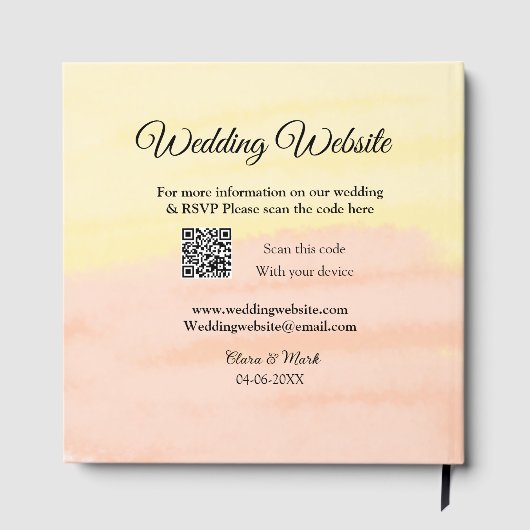 Bruiloft website toevoegen Q R-code scan voeg naam Gastenboek (Achterkant)
