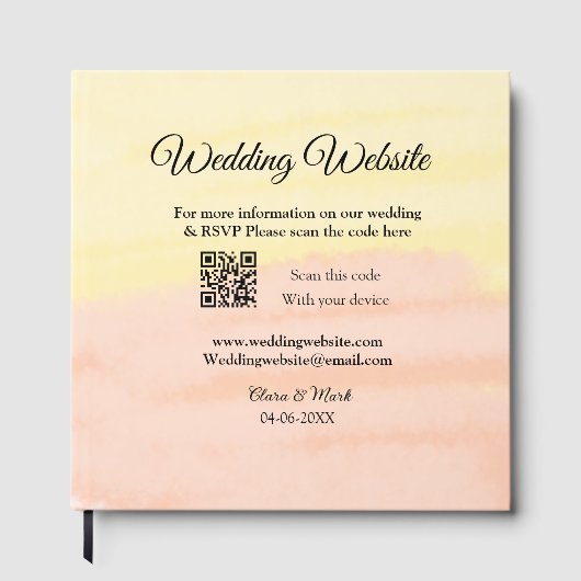 Bruiloft website toevoegen Q R-code scan voeg naam Gastenboek (Voorkant)