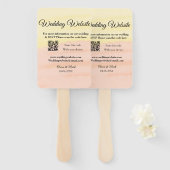 Bruiloft website toevoegen Q R-code scan voeg naam Handwaaier (Voorkant en achterkant)