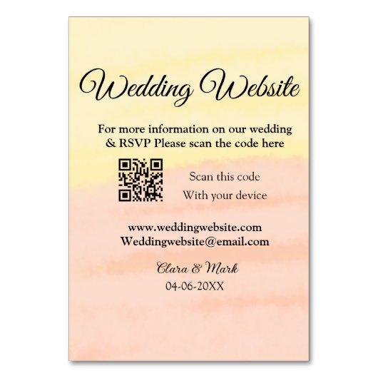 Bruiloft website toevoegen Q R-code scan voeg naam Kaart (Voorkant)