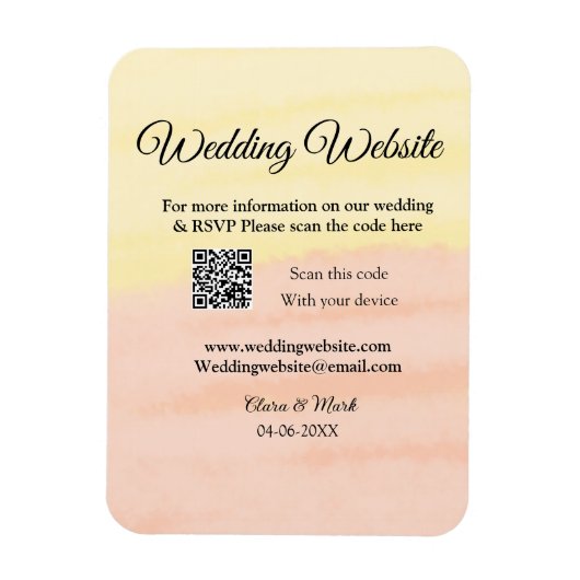 Bruiloft website toevoegen Q R-code scan voeg naam Magneet (Verticaal)