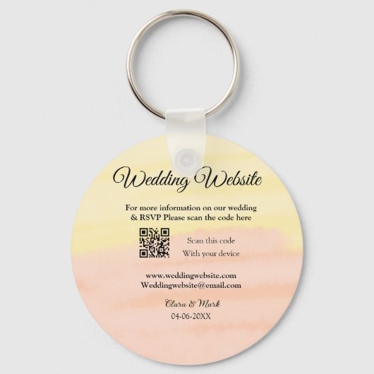 Bruiloft website toevoegen Q R-code scan voeg naam Sleutelhanger (Voorkant)
