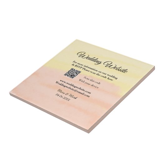 Bruiloft website toevoegen Q R-code scan voeg naam Tegeltje (Zijkant)