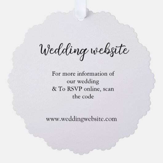 Bruiloft website toevoegen van een code paar naam ornament kaart (Voorkant)