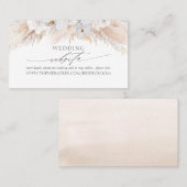 Bruiloft Website Witte Tropische Bloemen & Pampa's Visitekaartje (Voorkant / Achterkant)