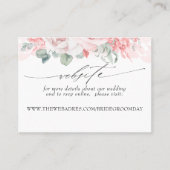 Bruiloft website Zachte roze bloemen Visitekaartje (Voorkant)