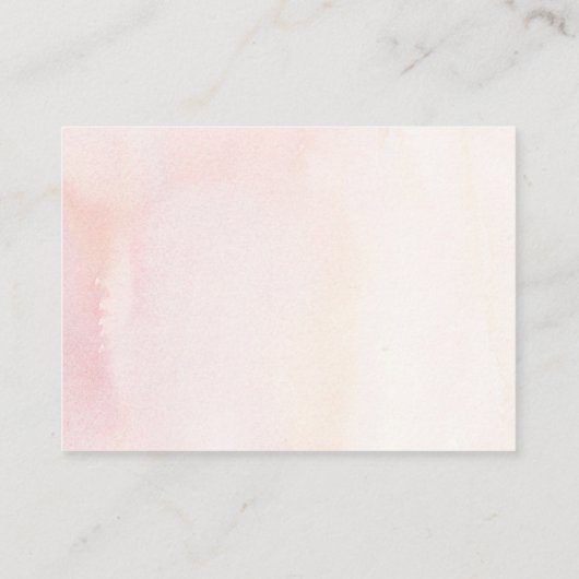 Bruiloft website Zachte roze bloemen Visitekaartje (Achterkant)