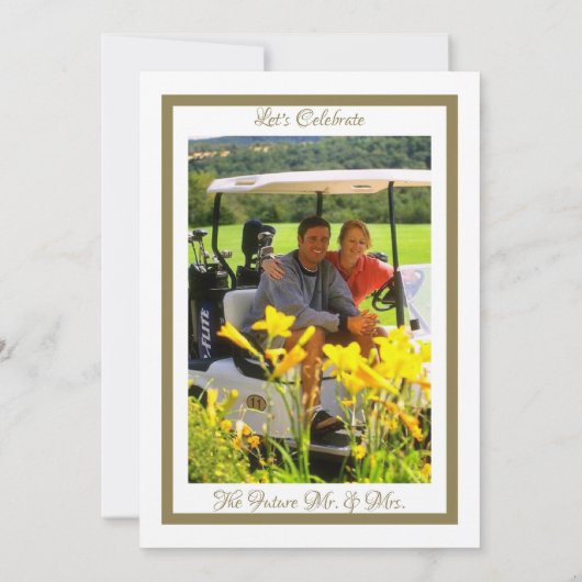 Bruiloft Weekend Activiteit Golf Nodig Goud & Wit  Kaart (Achterkant)