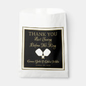 Bruiloft Weekend Activiteit Pickleball Gold & Whit Bedankzakje (Voorkant)