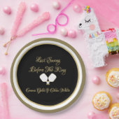 Bruiloft Weekend Activiteit Pickleball Gold & Whit Papieren Bordje (Feest)