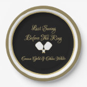 Bruiloft Weekend Activiteit Pickleball Gold & Whit Papieren Bordje (Voorkant)