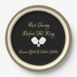 Bruiloft Weekend Activiteit Pickleball Gold & Whit Papieren Bordje