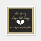 Bruiloft Weekend Activiteit Pickleball Gold & Whit Servet (Voorkant)