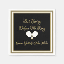 Bruiloft Weekend Activiteit Pickleball Gold & Whit Servet