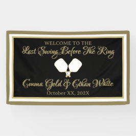 Bruiloft Weekend Activiteit Pickleball Gold & Whit Spandoek