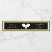 Bruiloft Weekend Activiteit Pickleball Gold & Whit Waterfles Etiket (Enkel label)