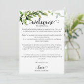 Bruiloft Weekend Route Elegant Groen Invitat Kaart (Staand voorkant)