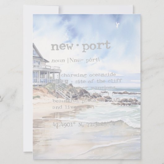 Bruiloft Weekend Route | Newport, RI Kaart (Achterkant)