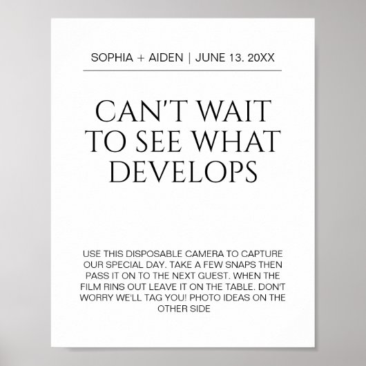 Bruiloft wegwerp camera kan niet wachten om te zie poster (Voorkant)