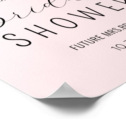 Bruiloft Welcome Blush Roze  Poster (Hoek)