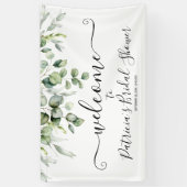 Bruiloft Welcome Bord Banner met Groene Decoratie (Verticaal)