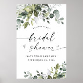 Bruiloft Welcome Bord Greenery Poster 60x90cm (Voorkant)