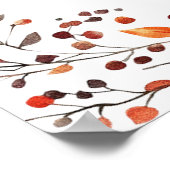 Bruiloft Welcome Bord met Herfst Bloemen in Rustie Poster (Hoek)