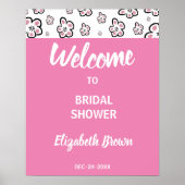 Bruiloft Welcome Bord Roze Liefde Poster (Voorkant)