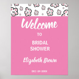 Bruiloft Welcome Bord Roze Liefde Poster