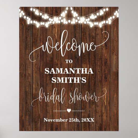 Bruiloft Welcome bord Western Country Wedding Sign Poster (Voorkant)