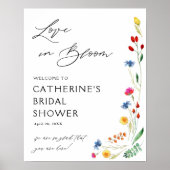 Bruiloft Welcome Bruidsboeket Ontvangst Poster (Voorkant)