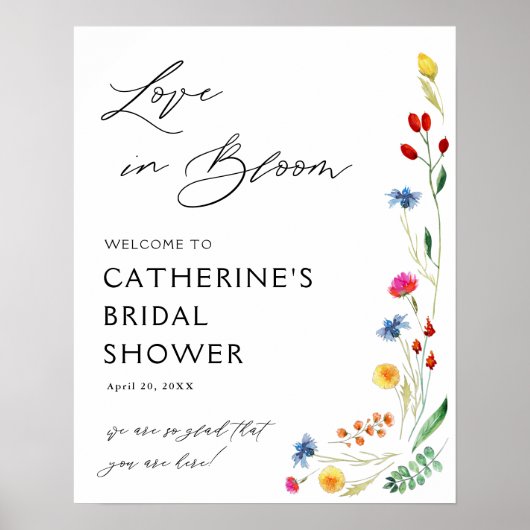 Bruiloft Welcome Bruidsboeket Ontvangst Poster (Voorkant)