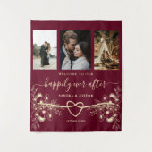 Bruiloft Welcome Fotobackdrop 'Happily Ever After' Wandkleed (Voorkant)