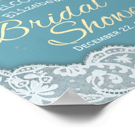 Bruiloft Welcome Kant Sunflower Slingers Poster (Hoek)