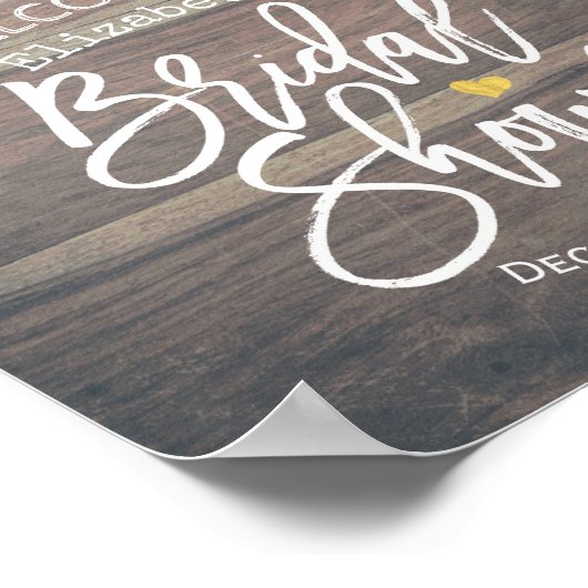 Bruiloft Welcome Kant Zonneschijn Houten Lichten Poster (Hoek)