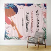 Bruiloft Welcome Roze Fotohokje Achtergrond Wandkleed (In Situ (horizontaal))