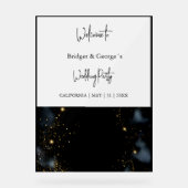 Bruiloft Welkom abstract Zwart & Frosted Acryl Bord (Voorkant)