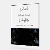 Bruiloft Welkom abstract Zwart & Frosted Acryl Bord (Hoek)