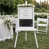 Bruiloft Welkom abstract Zwart & Frosted Acryl Bord