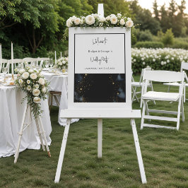 Bruiloft Welkom abstract Zwart & Frosted Acryl Bord