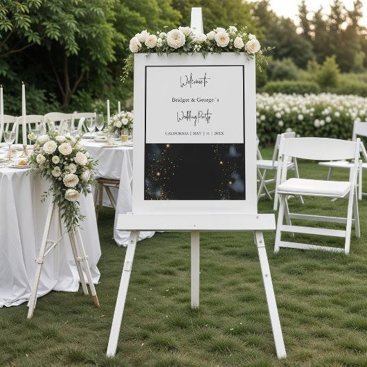 Bruiloft Welkom abstract Zwart & Frosted Acryl Bord