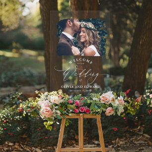 Bruiloft Welkom Acryl Sign met Foto Bord