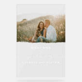 Bruiloft Welkom Acryl Sign met Paar's Foto Acryl Bord (Voorkant)