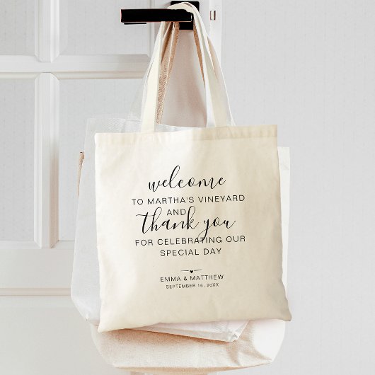 Bruiloft Welkom Bedankt Bestemming Tote Bag