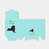 Bruiloft Welkom bij New York Favor Box, State Map Bedankdoosjes (Uitgevouwen)