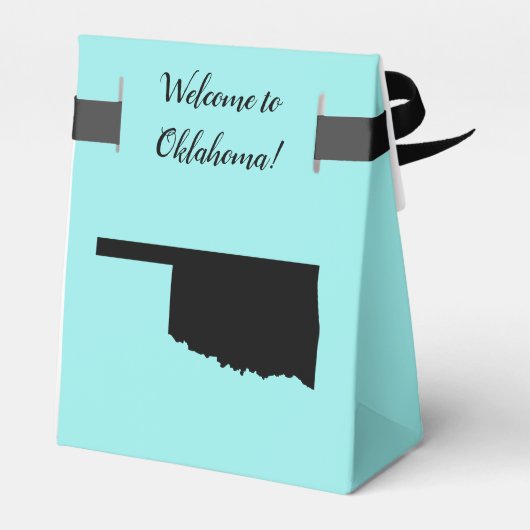 Bruiloft Welkom bij Oklahoma Favor Box, State Map Bedankdoosjes (Achterkant)
