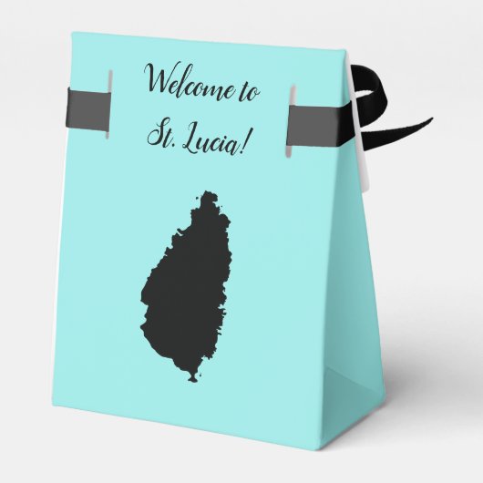 Bruiloft Welkom bij St. Lucia Kaart Favor Box Bedankdoosjes (Achterkant)