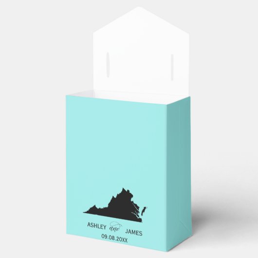 Bruiloft Welkom bij Virginia Favor Box met Kaart Bedankdoosjes (Geopend)