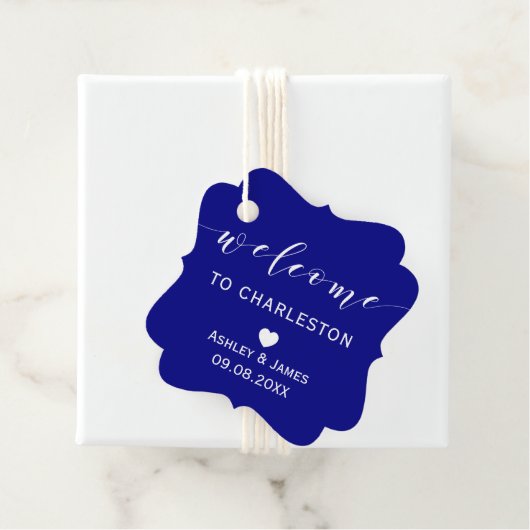 Bruiloft Welkom Cadeau Labels voor Hotel Bag, Navy (In situ)